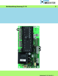 Betriebsanleitung Steuerung CS 110