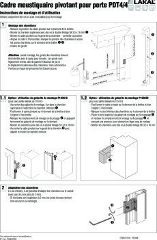 Cadre moustiquaire pivotant pour porte PDT 4-4