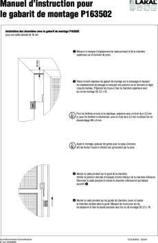 Manuel d'instruction pour le gabarit de montage p163502