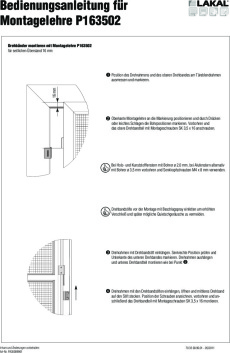 Bedienungsanleitung für Montagelehre P163502