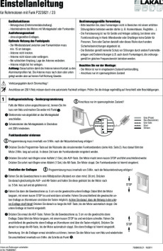 Einstellanleitung für Rohrmotoren mit Funk