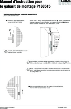 Manuel d'instruction pour le gabarit de montage p163515