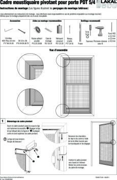 Cadre moustiquaire pivotant pour porte PDT 5-4