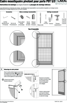 Cadre moustiquaire pivotant pour porte PDT 5-3