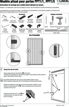 Modèle plissé pour portes PPT 1-1, PPT 1-3