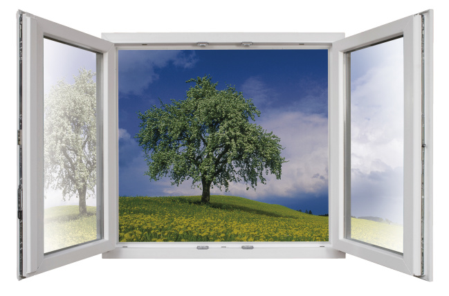 Fenster mit Landschaft