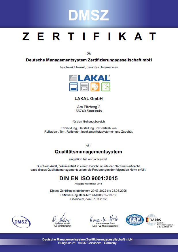 Zertifikat Qualitätsmanagement