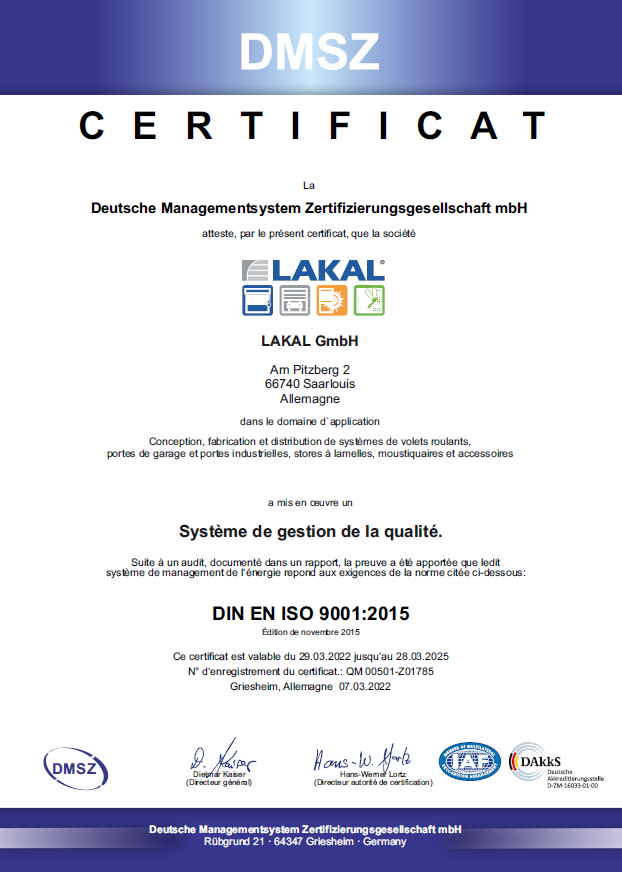 Certificat DIN EN ISO