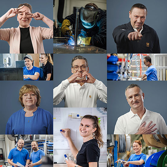 Fotocollage von Mitarbeitern