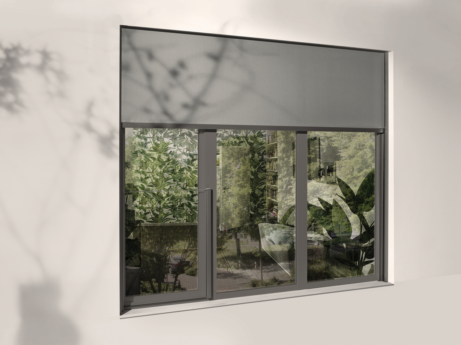 Fenster mit Screen als Sonnenschutz